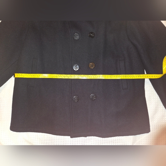 Vintage STYLE repro U.S.NAVY PEA COAT men Size XL Navy Civilian - Picture 5 of 6